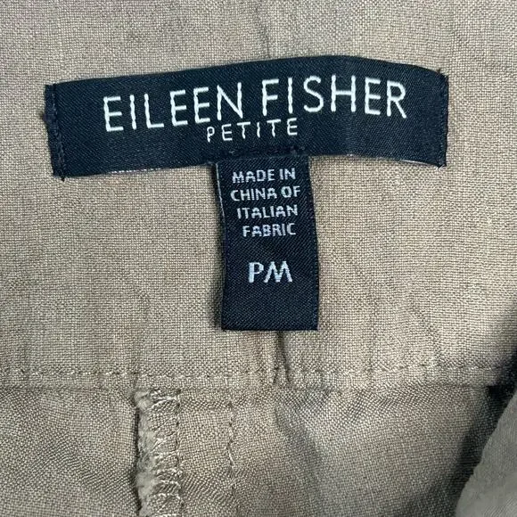 Eileen Fisher Women's Size PM Linen Blend Slim Leg Crop Pants Brown - Picture 6 of 7